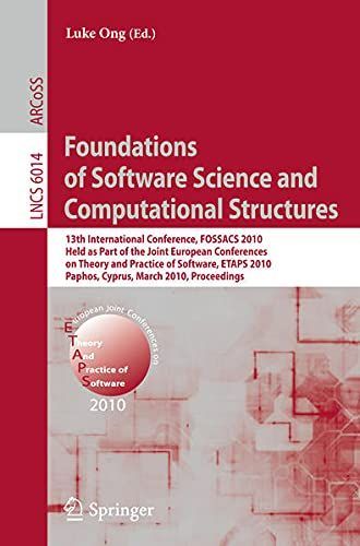 Foundations of Software Science and Computational Structures