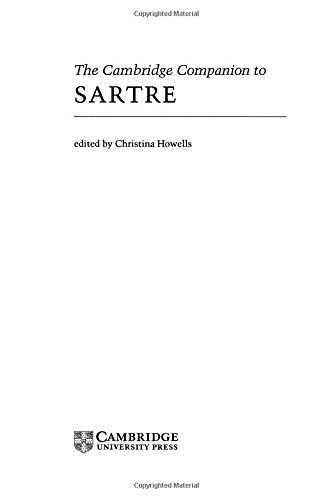 The Cambridge Companion to Sartre