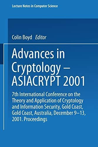 Advances in Cryptology — ASIACRYPT 2001