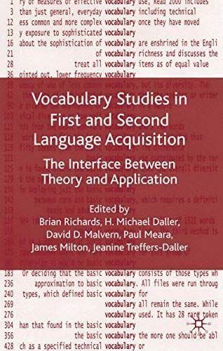Vocabulary Studies in First and Second Language Acquisition