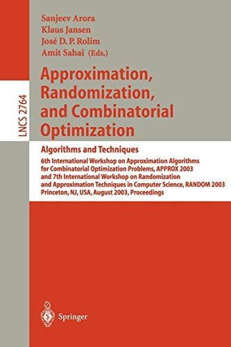 Approximation, Randomization, and Combinatorial Optimization. Algorithms and Techniques