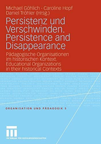 Persistenz und Verschwinden. Persistence and Disappearance