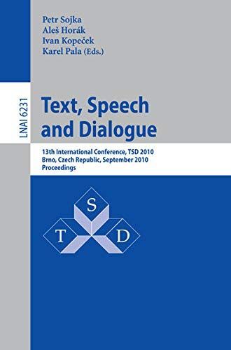 Text, Speech and Dialogue