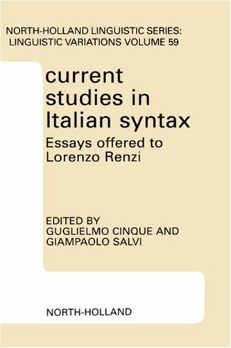 Current Studies in Italian Syntax