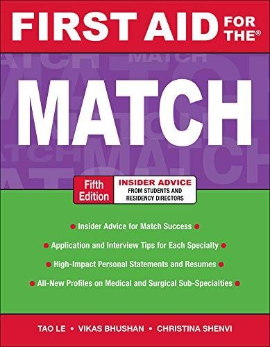 First Aid for the Match: Insider Advice from Students and Residency Directors