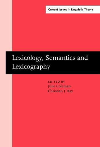 Lexicology, Semantics and Lexicography