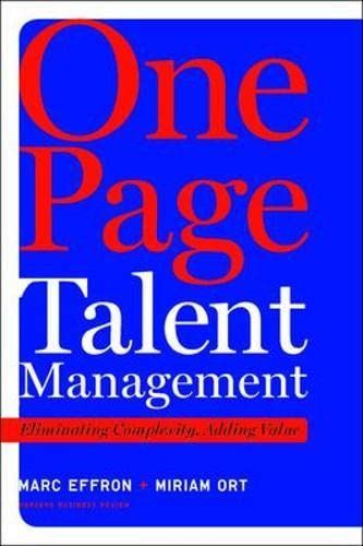 One Page Talent Management, with a New Introduction