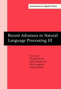 Recent Advances in Natural Language Processing III