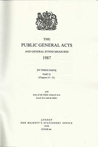 Public General Acts and General Synod Measures 1987