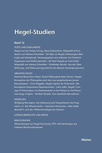 Hegel-Studien Band 12 (1977)