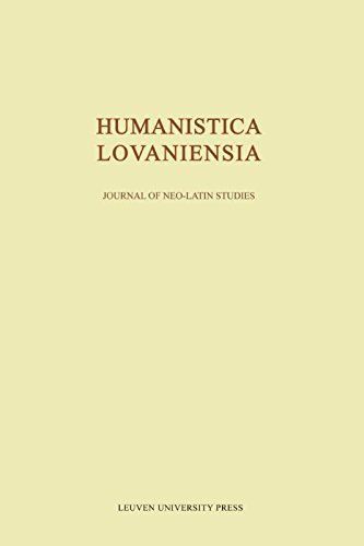 Humanistica Lovaniensia, Volume LXV - 2016