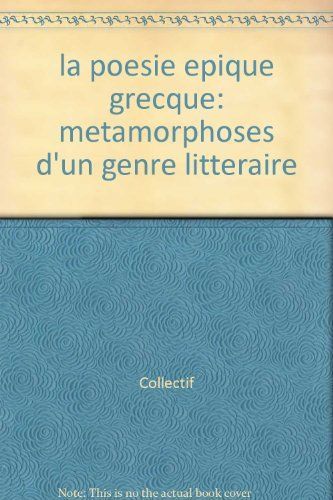 La poésie épique grecque