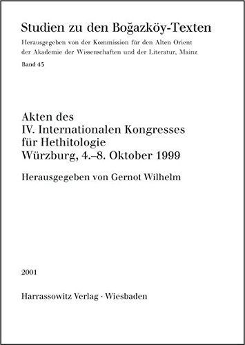 Akten des IV. Internationalen Kongresses für Hethitologie