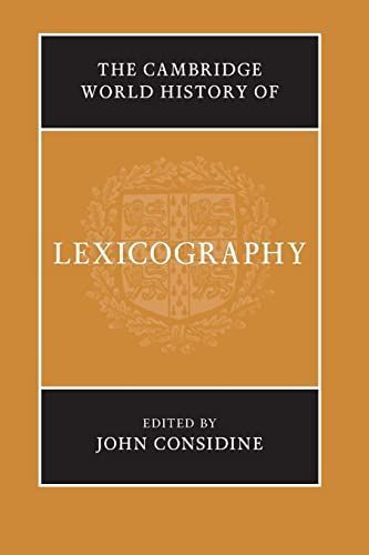 The Cambridge World History of Lexicography