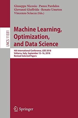 Machine Learning, Optimization, and Data Science