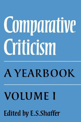 Comparative Criticism: Volume 1, The Literary Canon