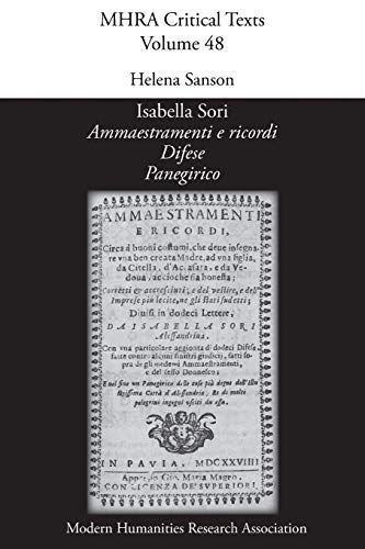 Isabella Sori, 'Ammaestramenti e ricordi', 'Difese', 'Panegirico'