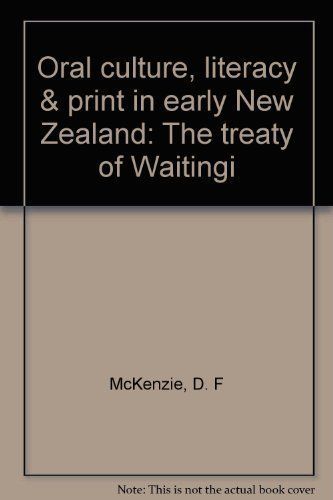 Oral Culture, Literacy & Print in Early New Zealand