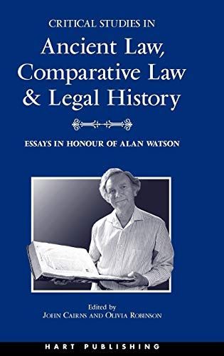 Critical Studies in Ancient Law, Comparative Law and Legal History