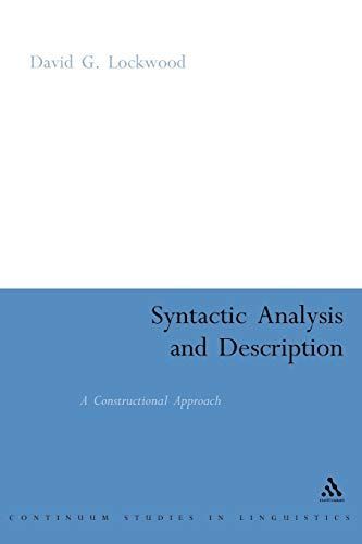 Syntactic Analysis and Description