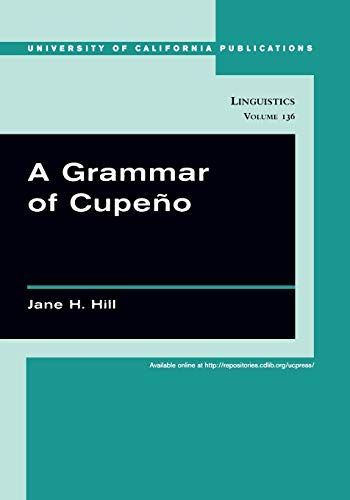 A Grammar of Cupeño