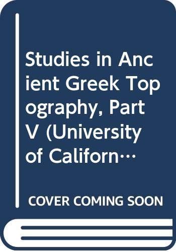 Studies in Ancient Greek Topography