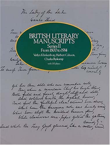 British Literary Manuscripts: From 1800 to 1914