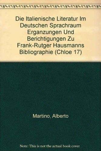 Die italienische Literatur im deutschen Sprachraum