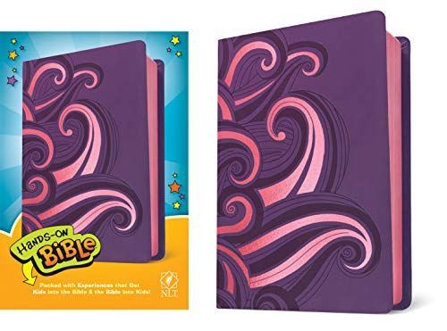 Hands-On Bible NLT (Leatherlike, Purple/Pink Swirls)