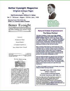 Better Eyesight Magazine-Original Antique Pages By Ophthalmologist William H. Bates - Vol. 2-59 Issues-August, 1925 to June, 1930 - Natural Vision Improvement