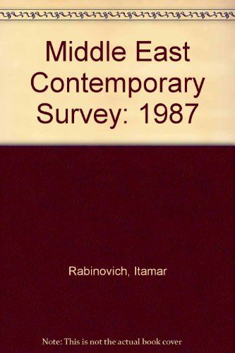 Middle East Contemporary Survey, Volume Xi, 1987