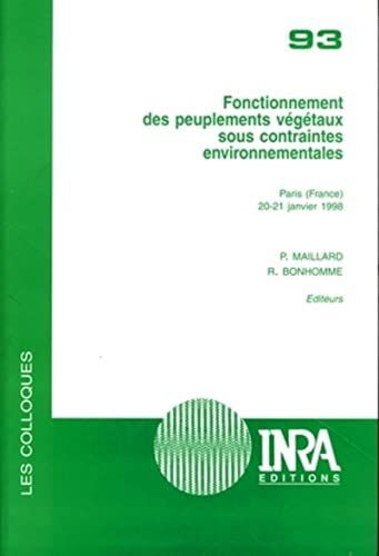 Fonctionnement des peuplements végétaux sous contraintes environnementales