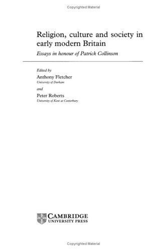 Religion, Culture and Society in Early Modern Britain