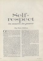 On Self-Respect