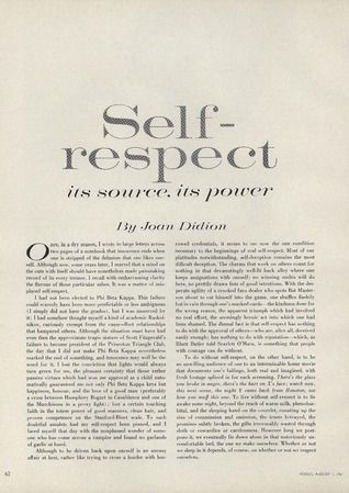 On Self-Respect