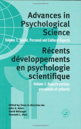 Advances in Psychological Science: Social, personal, and cultural aspects