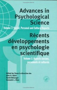 Advances in Psychological Science: Social, personal, and cultural aspects