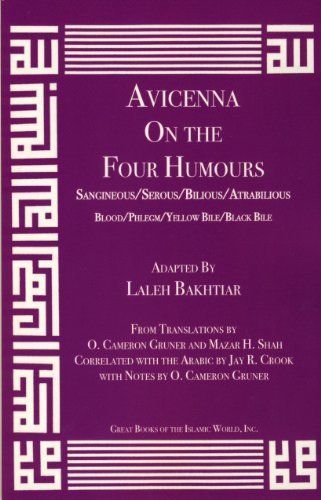 Avicenna on the Four Humours: Sanguineous/Serous/Bilious/Atrabilious/Blood/Phlegm/Yellow Bile/Black Bile