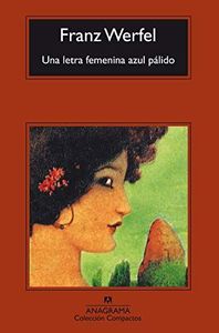 Una letra femenina azul pálido