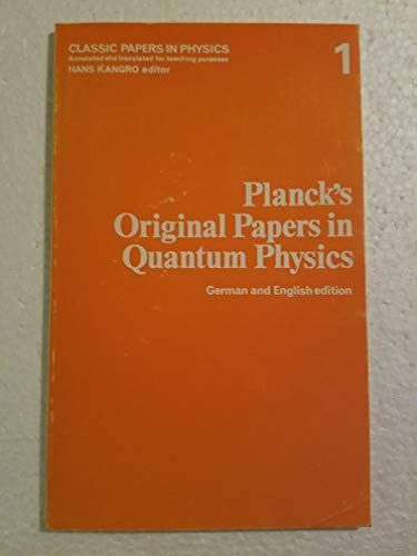 Planck's Original Papers in Quantum Physics