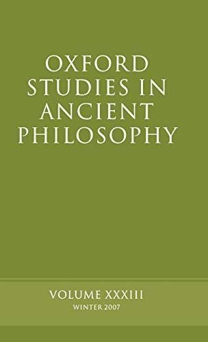 Oxford Studies in Ancient Philosophy XXXIII