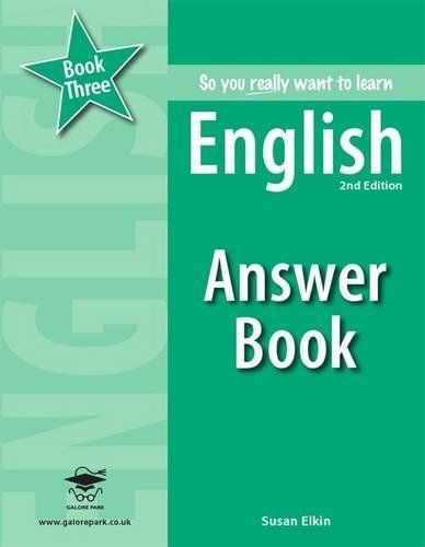 So You Really Want to Learn English Book 3 Answer Book