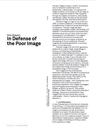 In Defense of the Poor Image