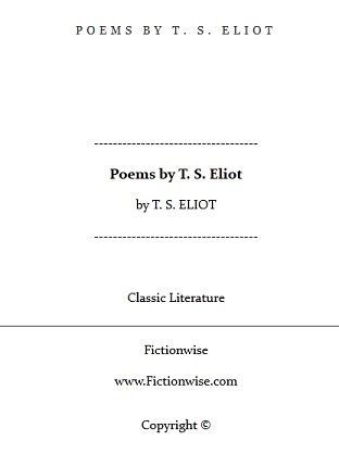 Poems by T. S. Eliot