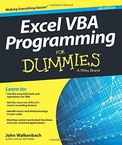 Excel VBA Programming For Dummies