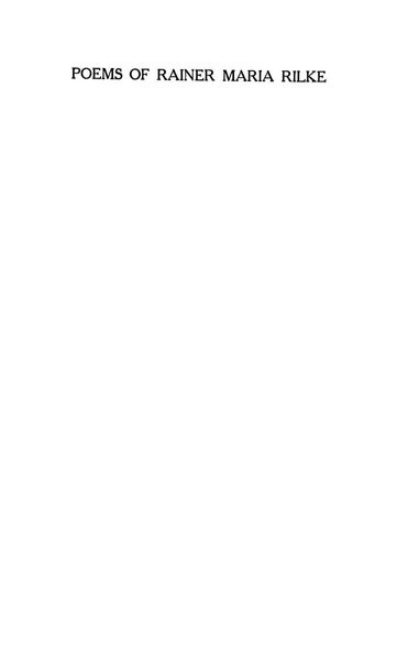 Poems of Rainer Maria Rilke