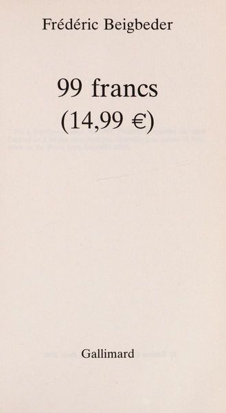 99 francs (14,99€)
