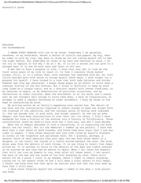 Assassin's Quest (The Farseer Trilogy, Book 3)