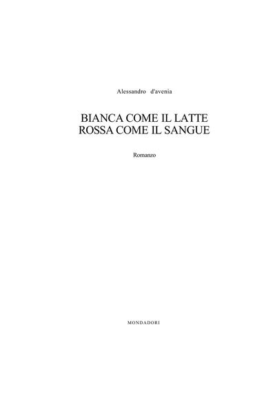 Bianca come il latte, rossa come il sangue