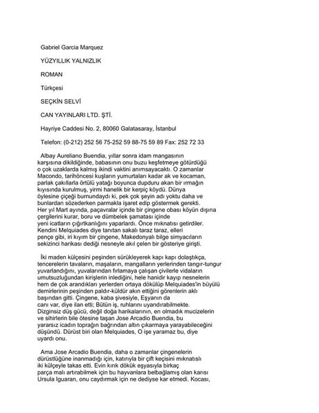 Yüzyillik yalnizlik